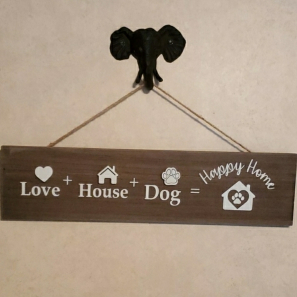 (Dog Cat)+ House + Love =Happy Home Wall Decor NWT